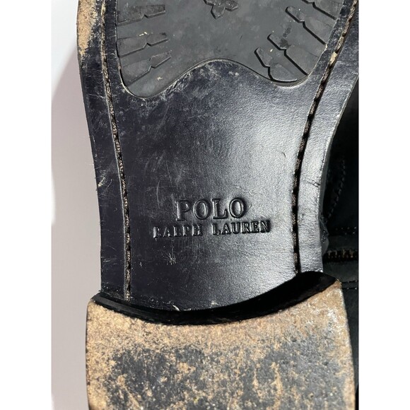 Polo Ralph Lauren Ankle Boots Mens 8.5 D Black Leather Demonte Brogue‎ Preppy main image 5